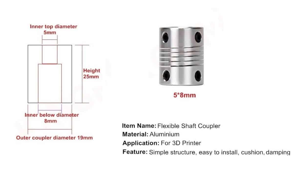 Flexible coupling 5x8mm flexible shaft coupling for motor - Image 2