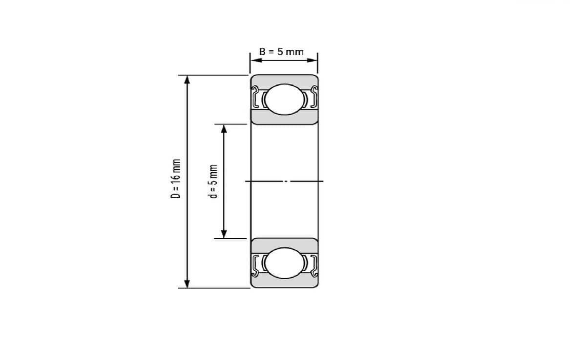 625rs bearing 5mm high quality rubber sealed ball bearing miniature bearing 5x16x5mm - Image 2