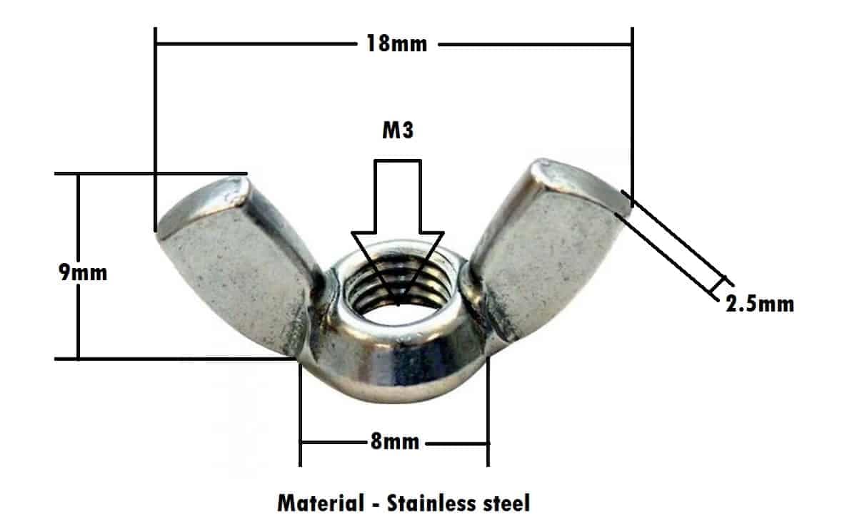 Butterfly nut M3 new and well designed wing nut for easy operation - Image 2
