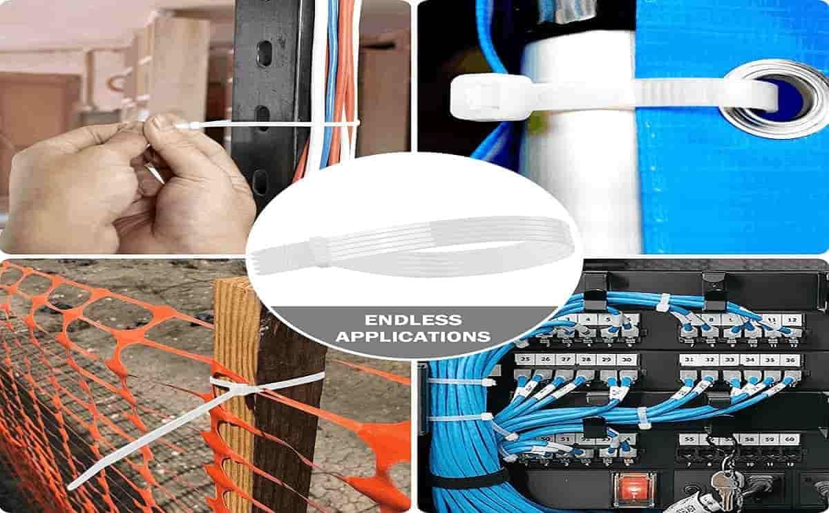 Cable tie highly flexible 2.2x100mm White and Black nylon zip ties for wires - 100 pcs - Image 4