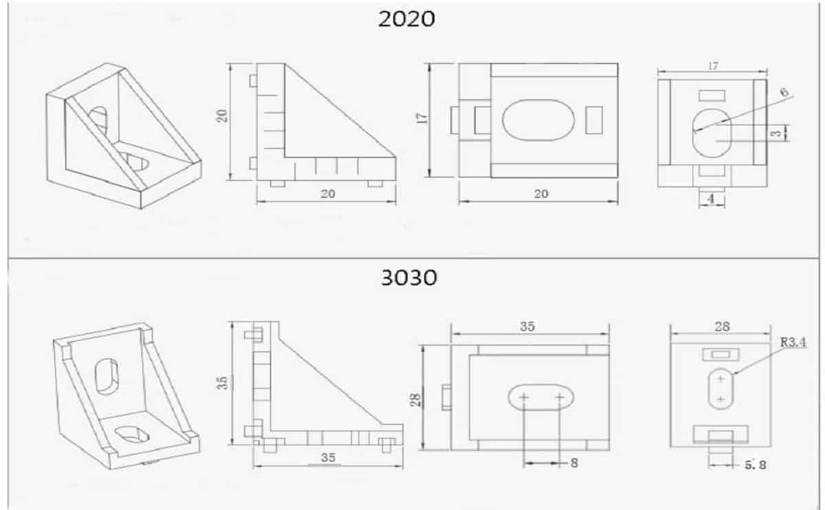 Profile Connector 2020 3030 4040 4545 Series for 3D Printer - Image 2