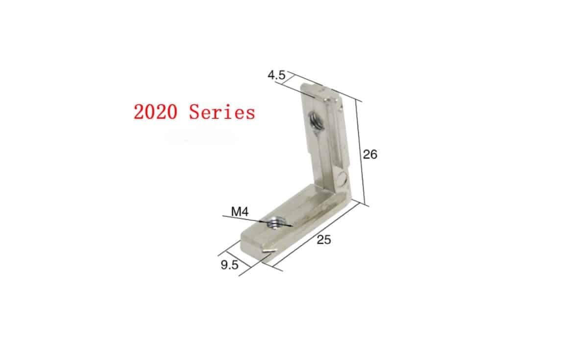 Aluminium connector Interior 2020 Connector L-Shape 90 Degree for aluminum extrusion profiles - Image 2