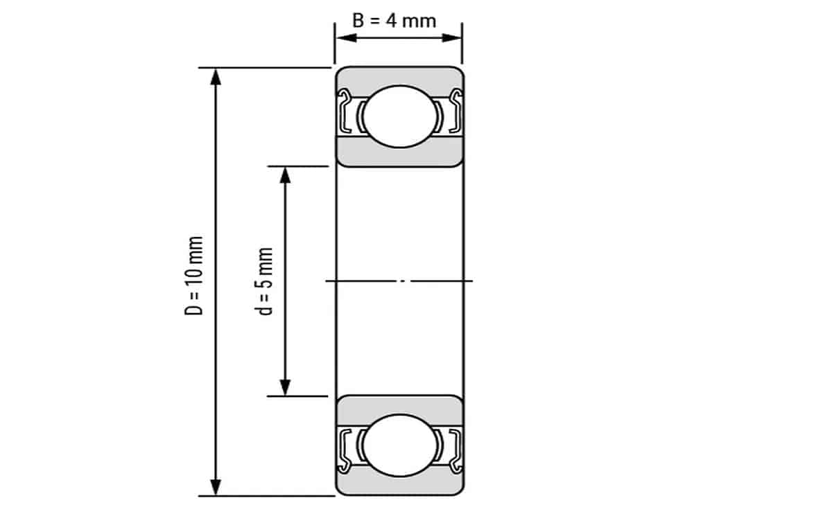 MR105ZZ bearing miniature ball bearing MR105ZZ dimensions (5x10x4mm) for 3D printer - Image 2