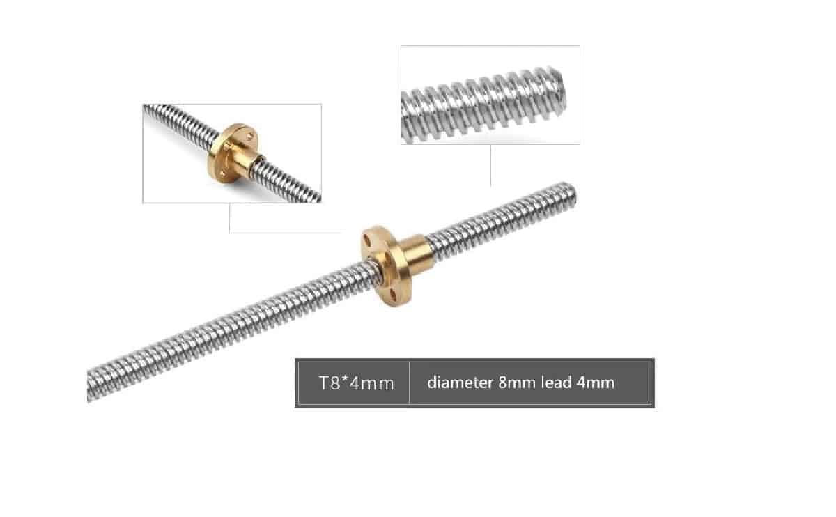 2 Start Lead Screw Threaded Rod Lead Screw 8mm Dia Thread 2mm Pitch 2mm without Nut for 3D printer - Image 2