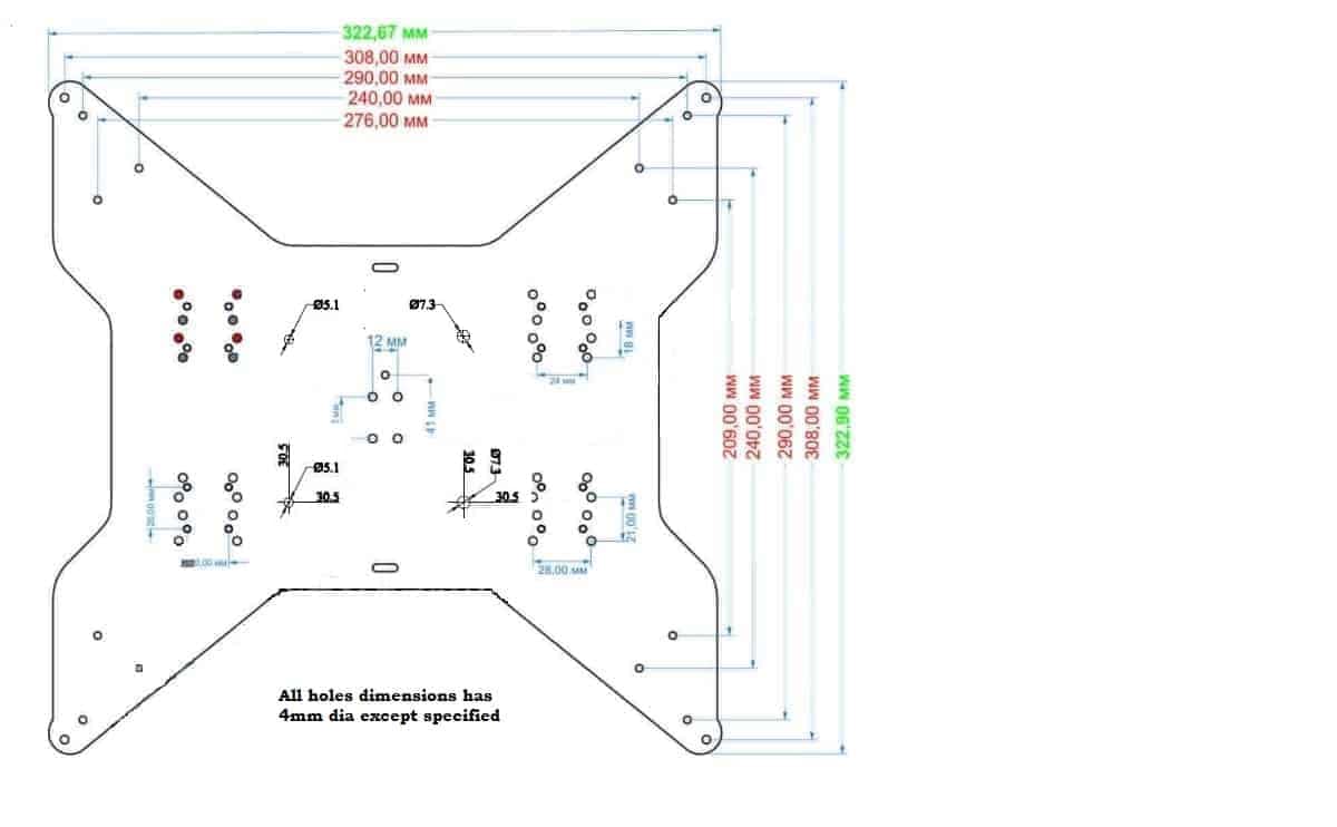 Acrylic plate 310x310mm new universal bed carriage plate material aluminium/ acrylic for 2040 Profile 3D printer - Image 3