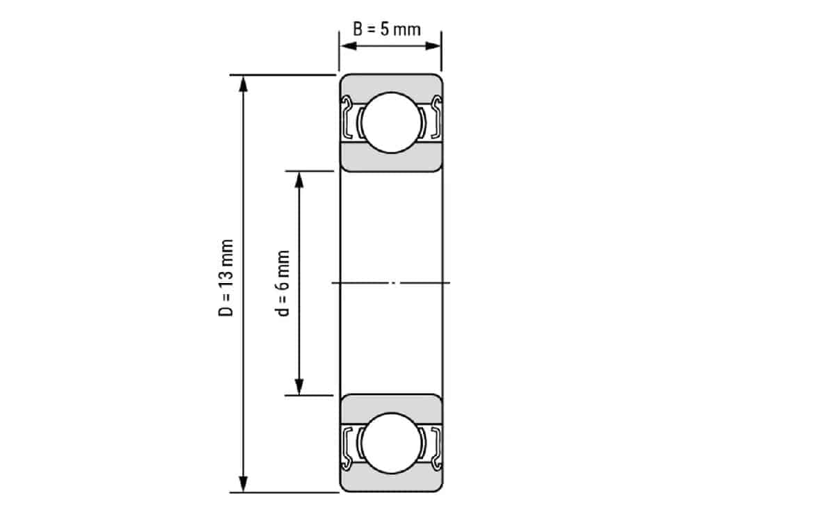 686zz bearing metal shielded bearing 6mm ID bearing dimensions 6x13x5mm - Image 2