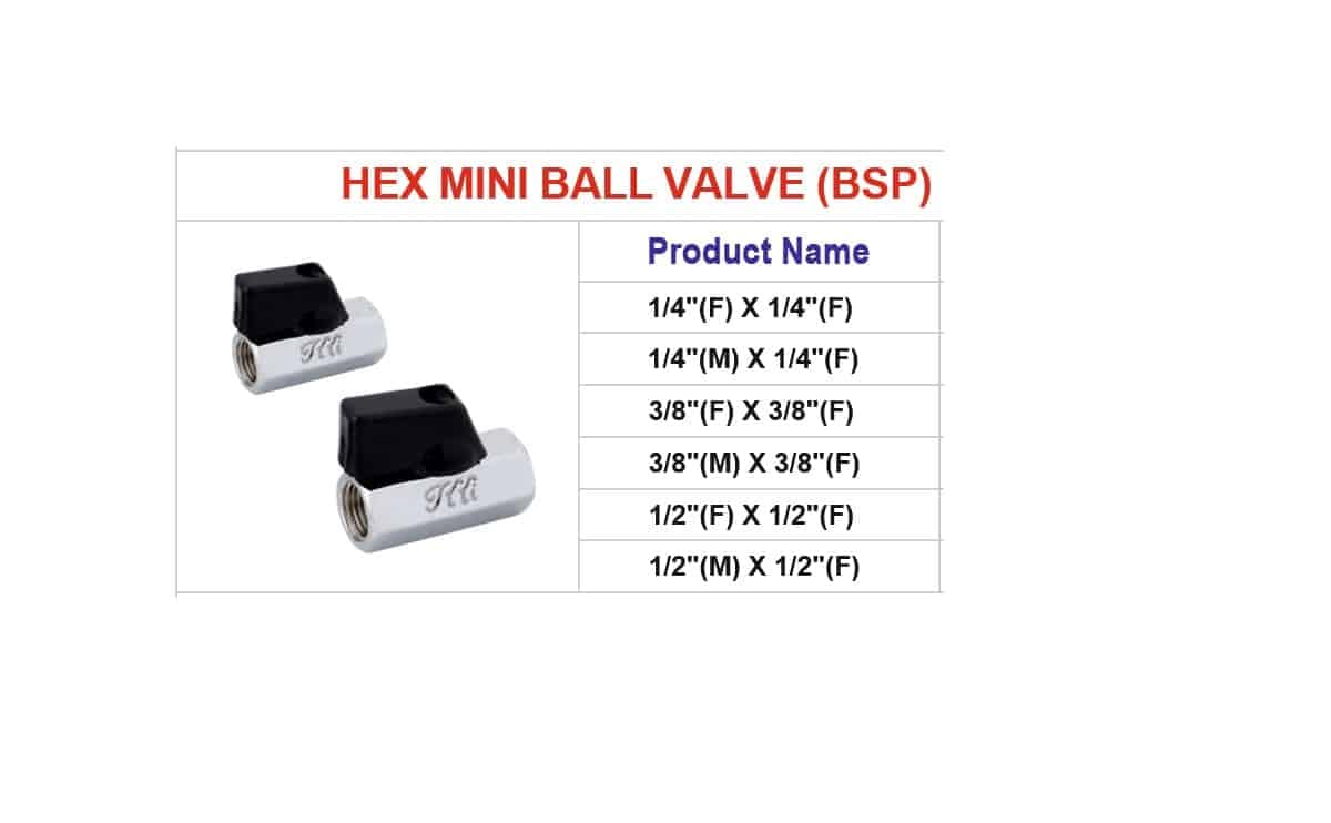 Brass valve hex mini Tube Fitting BSP thread for residential, commercial plumbing, water well, HVAC and many other applications - Image 2