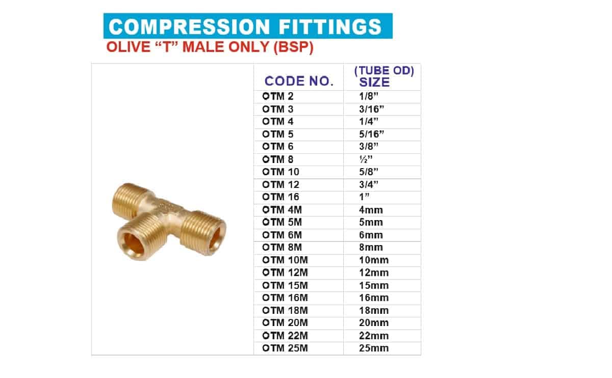 Brass male tee fitting BSP compression pipe fittings for plumbing oil gas and steam applications - Image 2