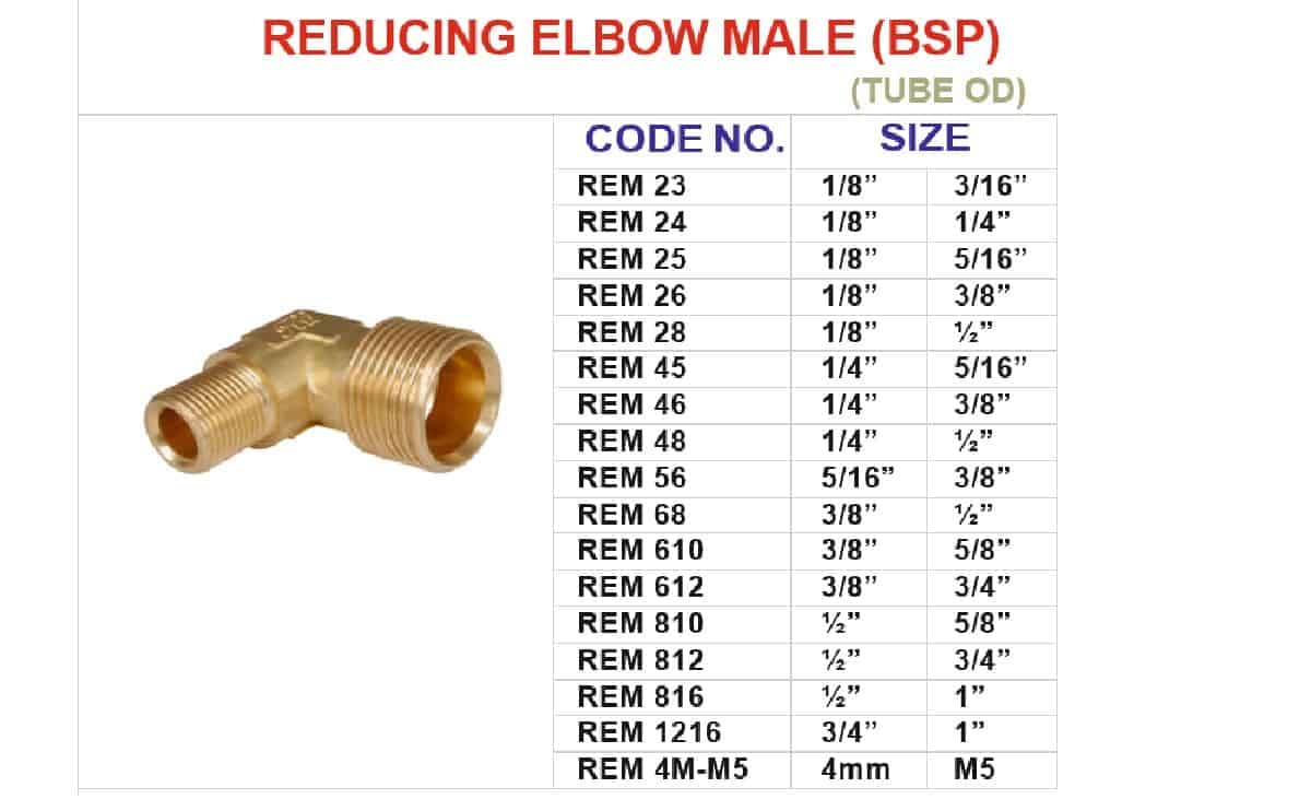 Reducing elbow brass male compression pipe fittings for plumbing, oil, gas and steam applications - Image 2