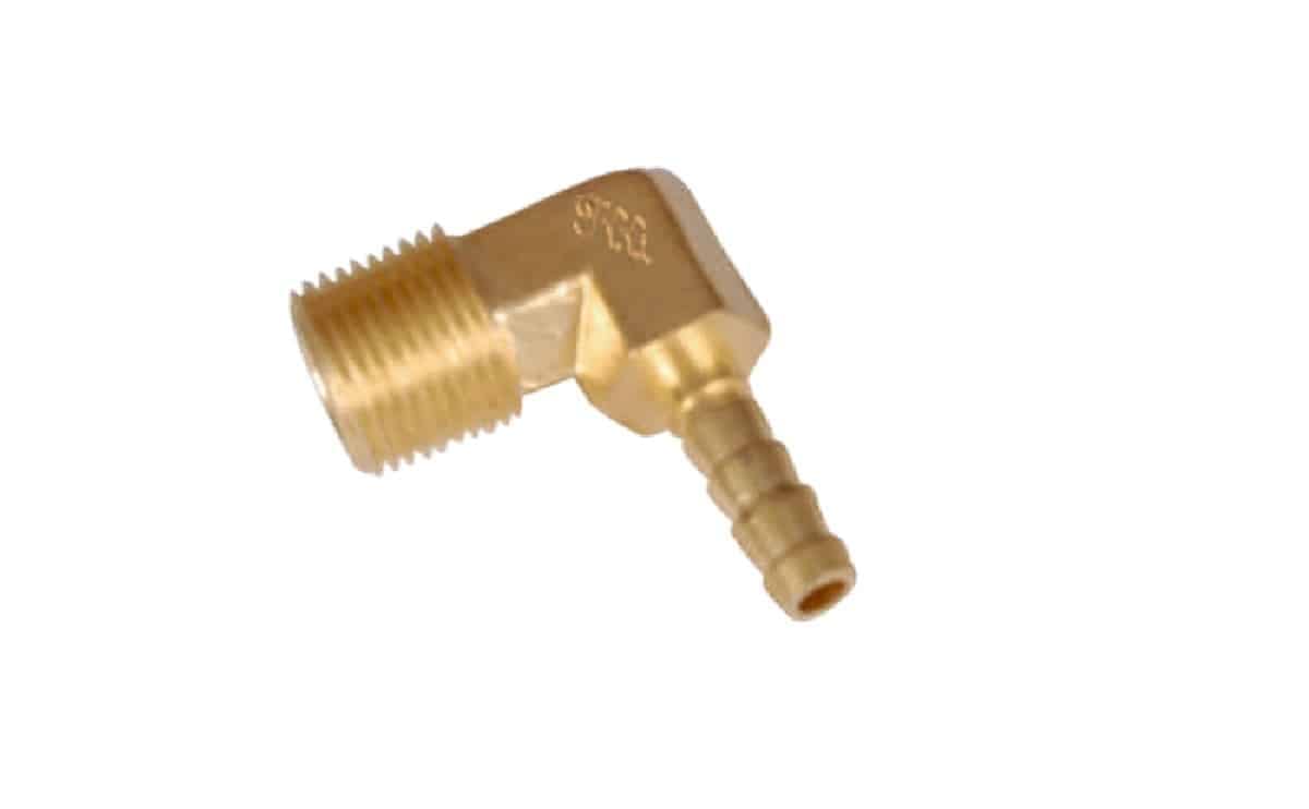 Brass hose elbow