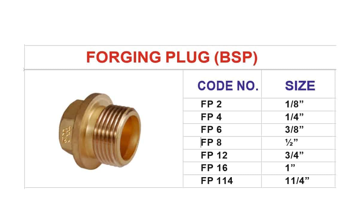 Brass forging plug pipe fittings for chemicals, flammable gases, slurries, and other plumbing applications - Image 2