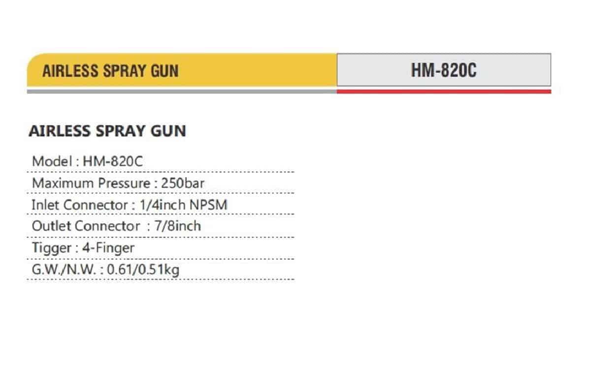 Airless spray gun HM-820C professional pneumatic tools - Image 2