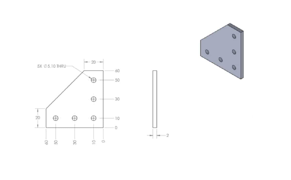 L Plate and T Plate 90 Degree Aluminum Extrusion 2020 profile for 3d printers - Image 2
