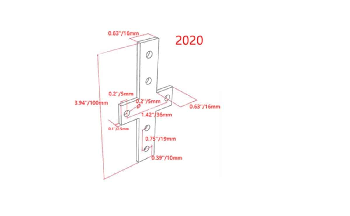 Cross Plate Mild Steel for 2020 Aluminum Extrusion - Image 2
