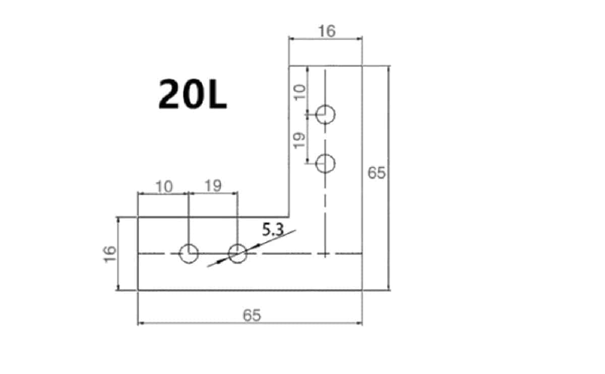 L type Aluminium profile connector 2020 V Slot for 3D Printer Machine - Image 2