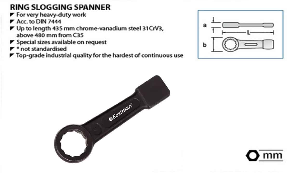 Slogging Spanner ring end Heavy duty Duly Hardened & Tempered automobile, mechanical tools - Image 2