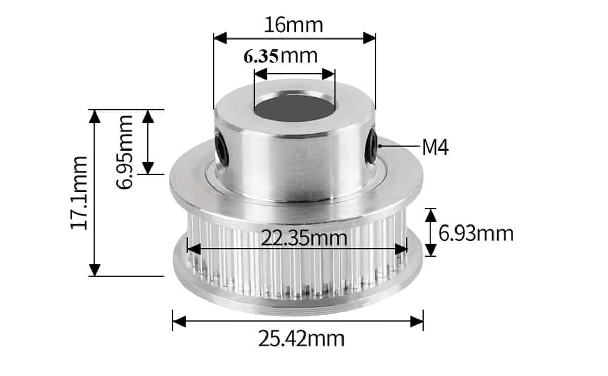 Motor pulley 36 teeth GT2 6mm Belt Aluminum Timing Pulley for 3D Printer - Image 4