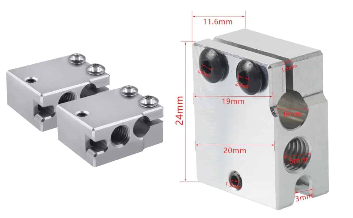 PT100 volcano heat block aluminum for E3D volcano hotend 3D printer - Image 3