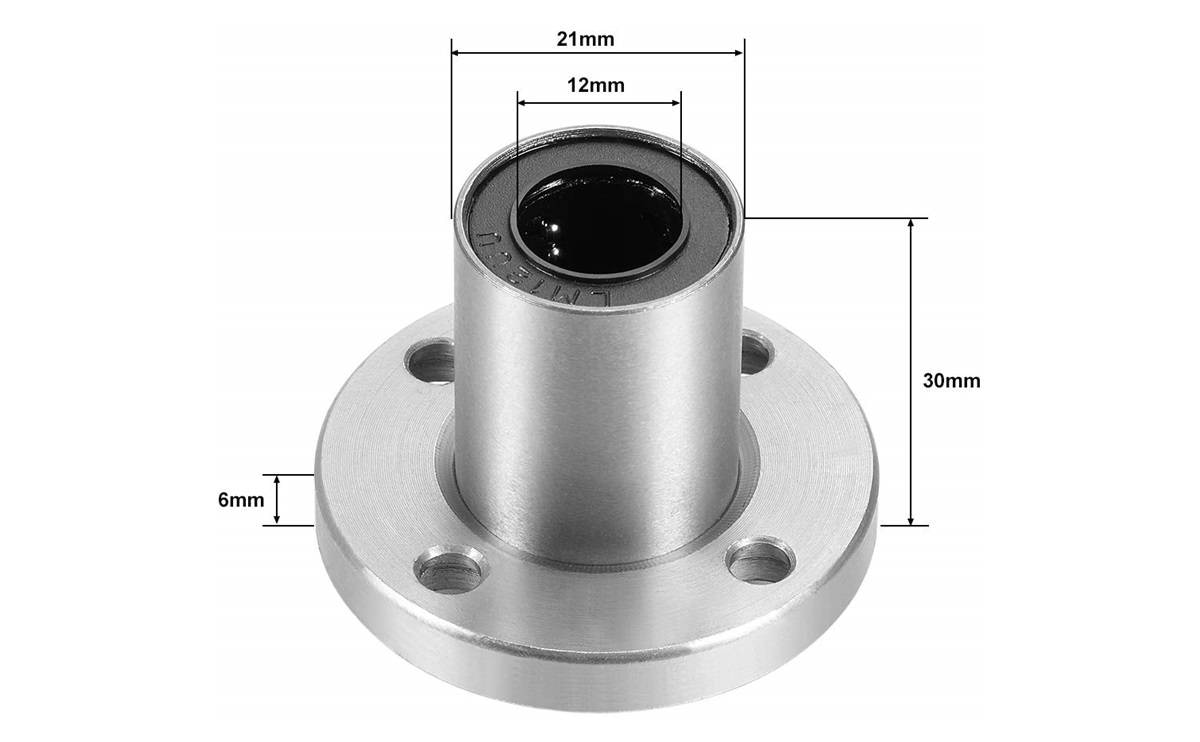 LMF12UU Linear Bearing – 12mm Round Flange Linear Motion Bushing for CNC Machines, 3D Printers, and Robotics - Image 2