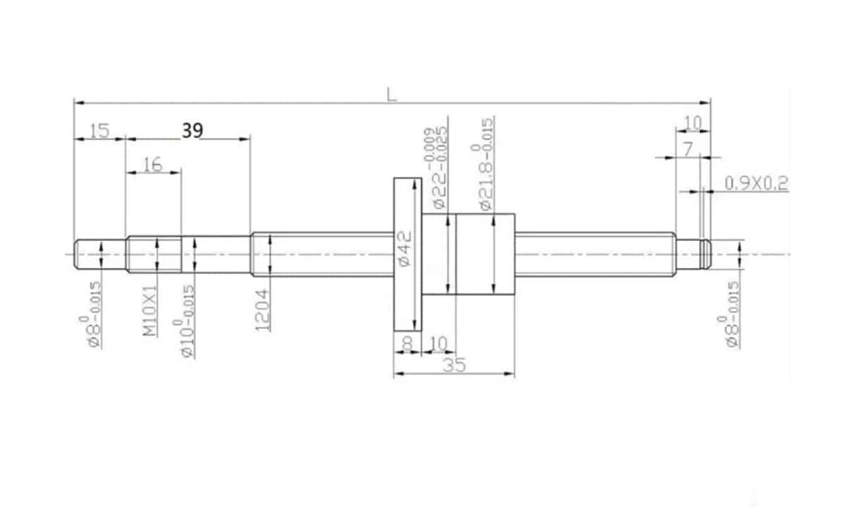 12mm Ball Screw Rod SFU1204 length 500mm with Single Ball Nut (with end machining) - Image 2