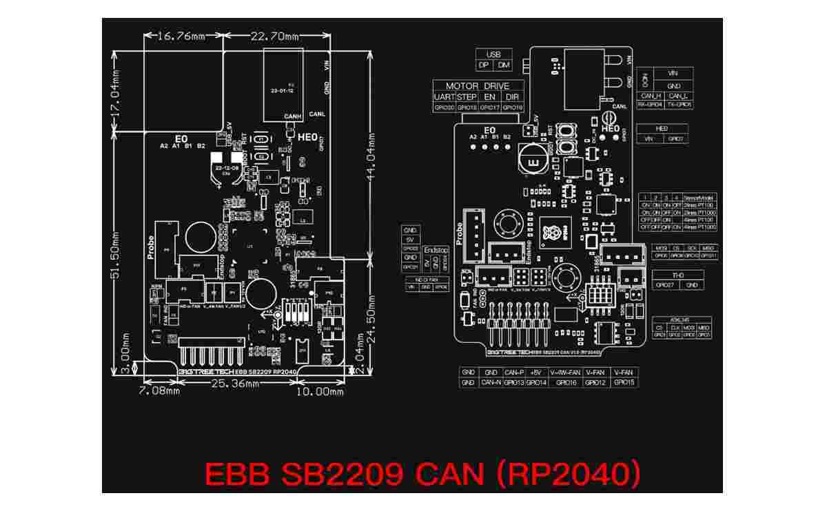 Bigtreetech EBB SB2209 CAN (RP2040) V1.0 For Voron StealthBurner - Image 2