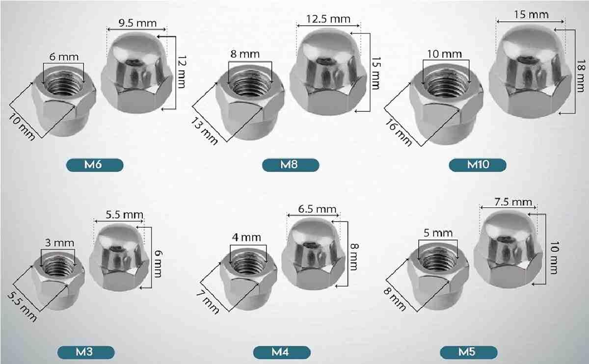 Doom Cap Nut Fastener Material Stainless steel - Image 3