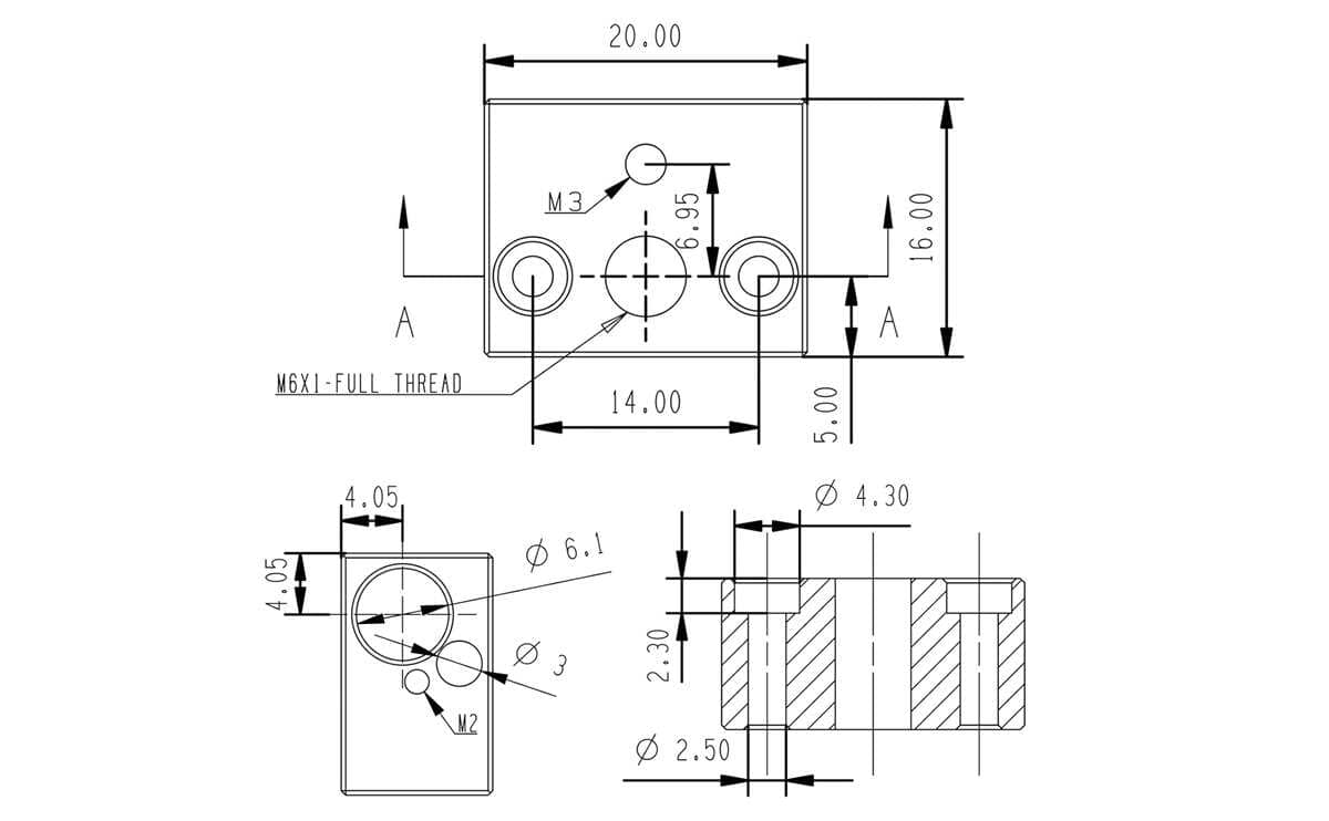 Ender3 S1 heat block Sprite Extruder Pro Upgrade Plated Copper Heater Block High Temperature - Image 2