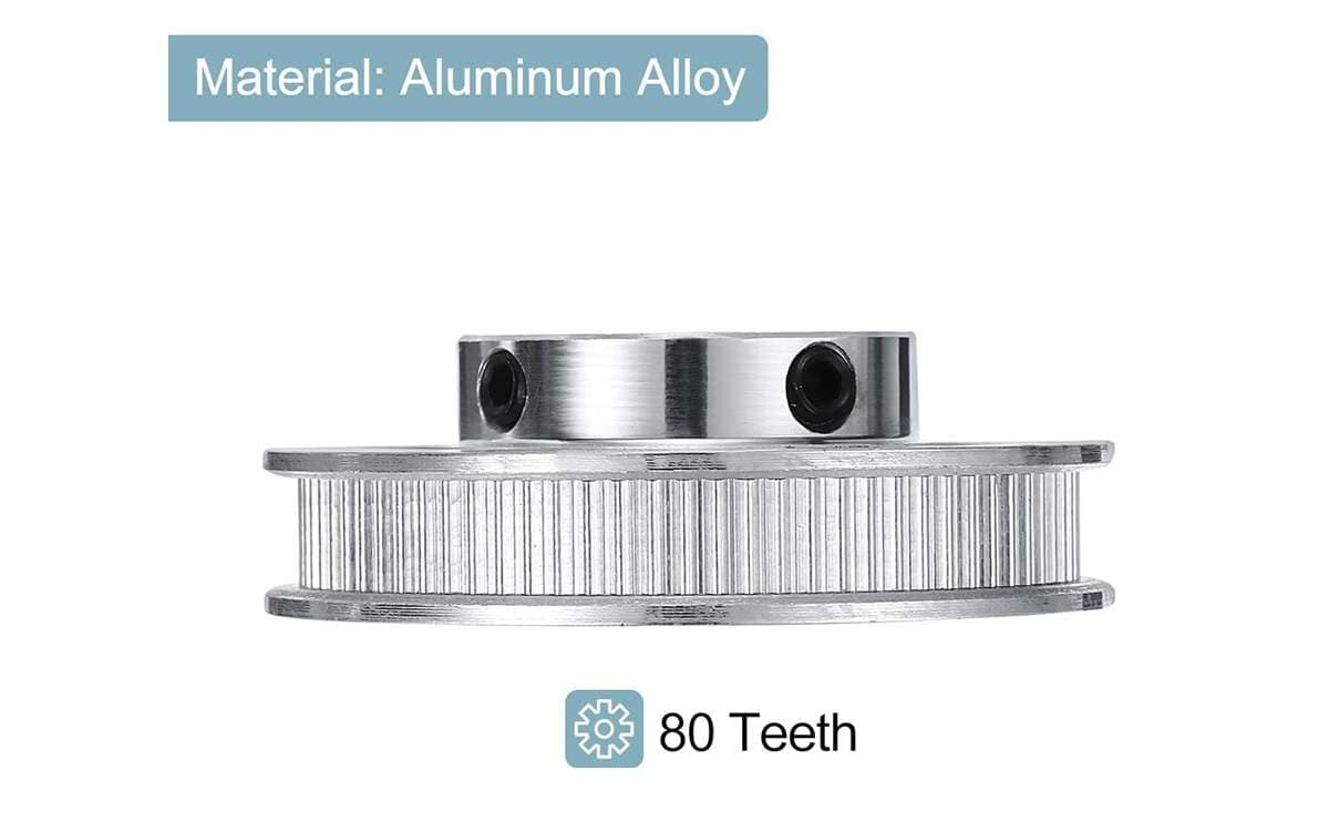 GT2 80 teeth pulley 8mm bore Fit with 6mm Width Belt Aluminum Alloy GT2 Timing Pulley - Image 3