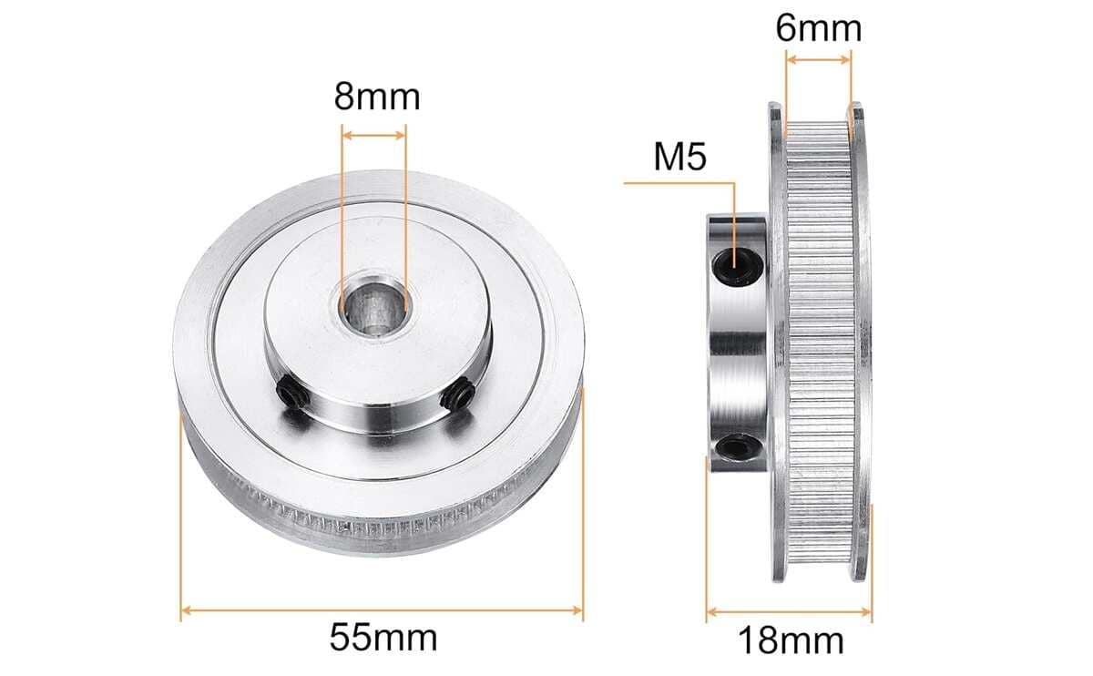 GT2 80 teeth pulley 8mm bore Fit with 6mm Width Belt Aluminum Alloy GT2 Timing Pulley - Image 4