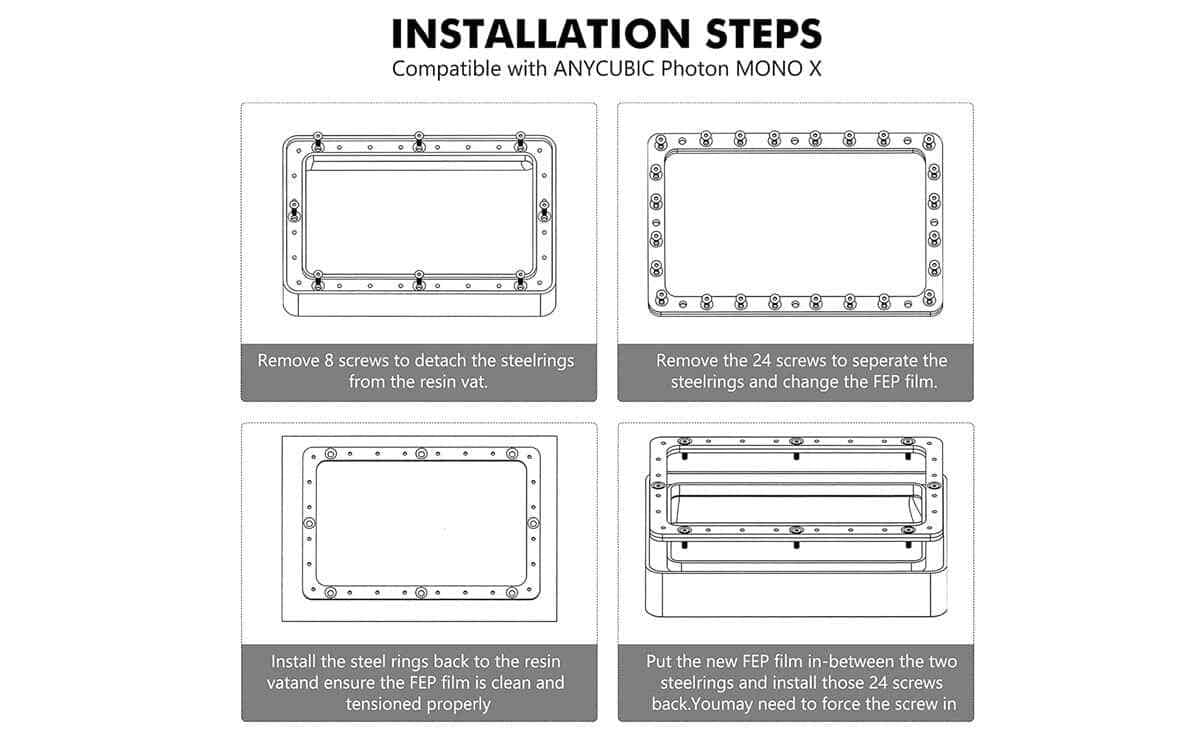 FEP Film 260x200x0.15mm for ANYCUBIC Photon Mono X, Mono X2, M3 Plus, ELEGOO Saturn, Saturn S, Saturn 4K, Phrozen Sonic Mighty 4K, Flashforge Foto 8.9 LCD 3D Printer, Resin Tank Fep Replacement - Image 4