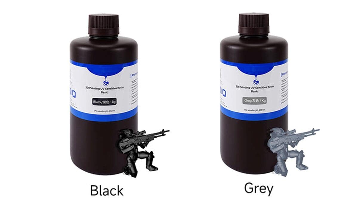 3D Printer Resin UV Curing Resin 405nm for Anycubic Printers Color Black and Grey 1000g - Image 2