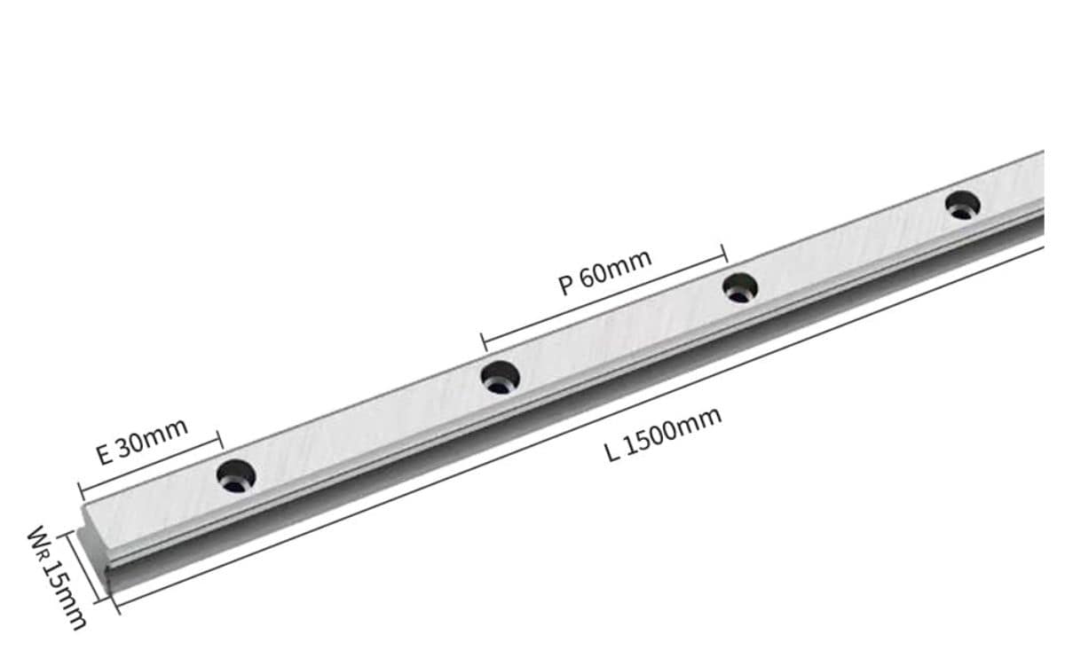 Hiwin HGR15 Linear Guide Rail length 1000mm Without Block For CNC - Image 3