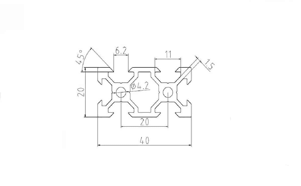 Aluminium profile 2040 V Slot extrusion black anodized for 3d printer machine - Image 3