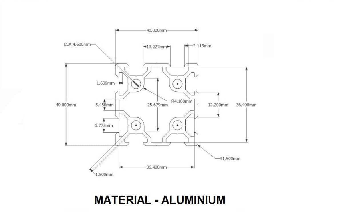 Aluminium Profile 4040 V Slot Extrusion profile for 3d printer machine 2 Aluminium Profile 4040 V Slot Extrusion profile for 3d printer machine - Image 2