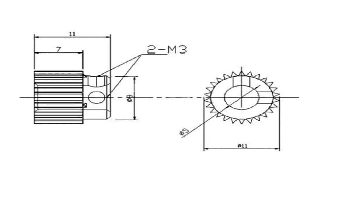 Extruder Gear MK8 26 40 Teeth Brass High Precision for 3D Printer 3 Extruder Gear MK8 26 40 Teeth Brass High Precision for 3D Printer - Image 3