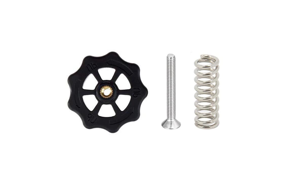 Bed Leveling NutSet M3/M4 – Plastic Ergonomic Nut with Spring & Screw for 3D Printer Heatbed 2 M3 bed leveling nut set