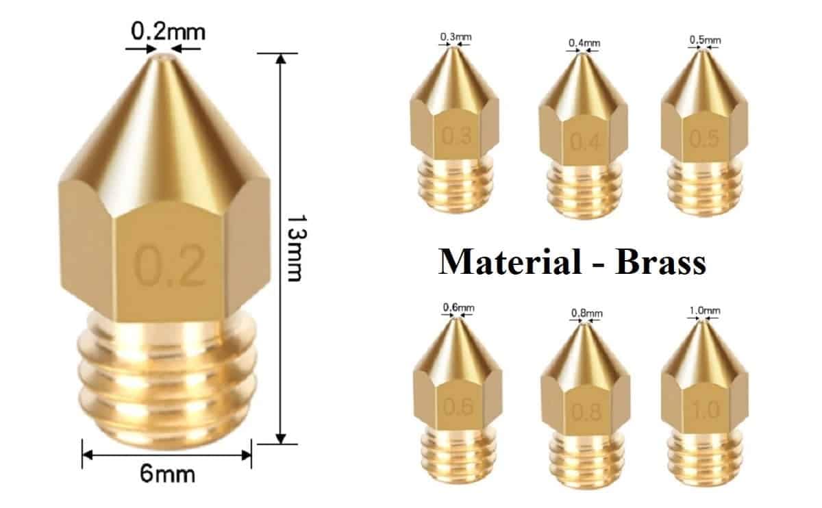 MK8 Nozzle Brass Nozzle for 3D Printer Hotend 3 MK8 Nozzle Brass Nozzle for 3D Printer Hotend - Image 3