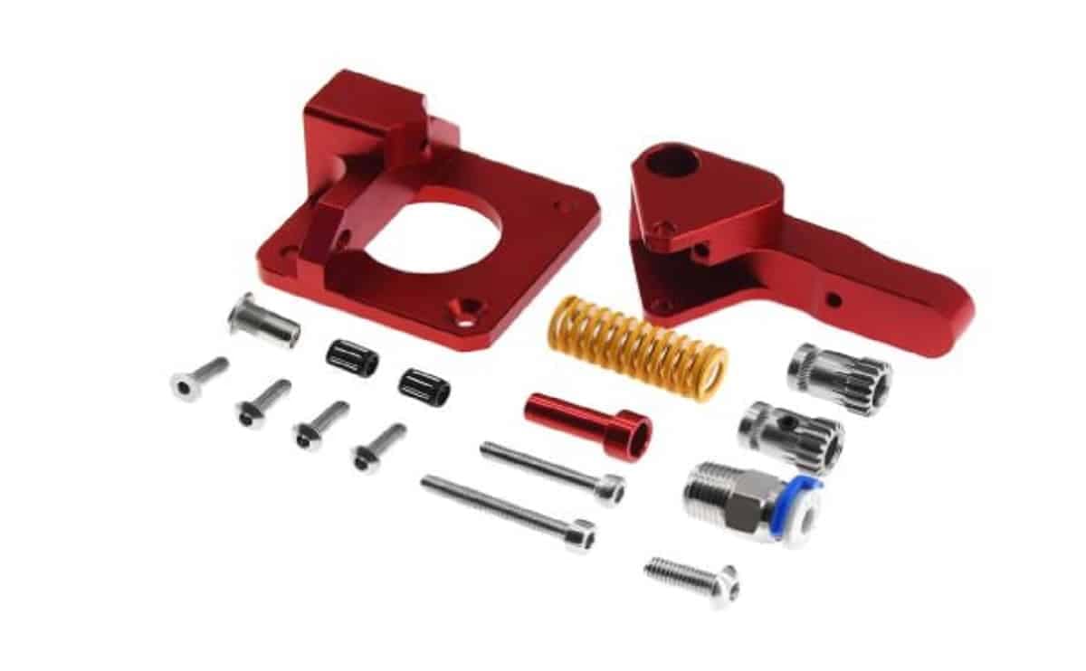 Dual Gear Extruder Mk8 Upgraded Aluminum for 3D printer Extruder CR-10S PRO 1.75mm 3D Parts Drive Feed double pulley 1 Dual Gear Extruder