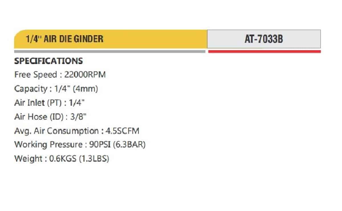 Professional Pneumatic Tools 1/4'' AIR DIE GINDER 2 Professional Pneumatic Tools 1/4'' AIR DIE GINDER - Image 2