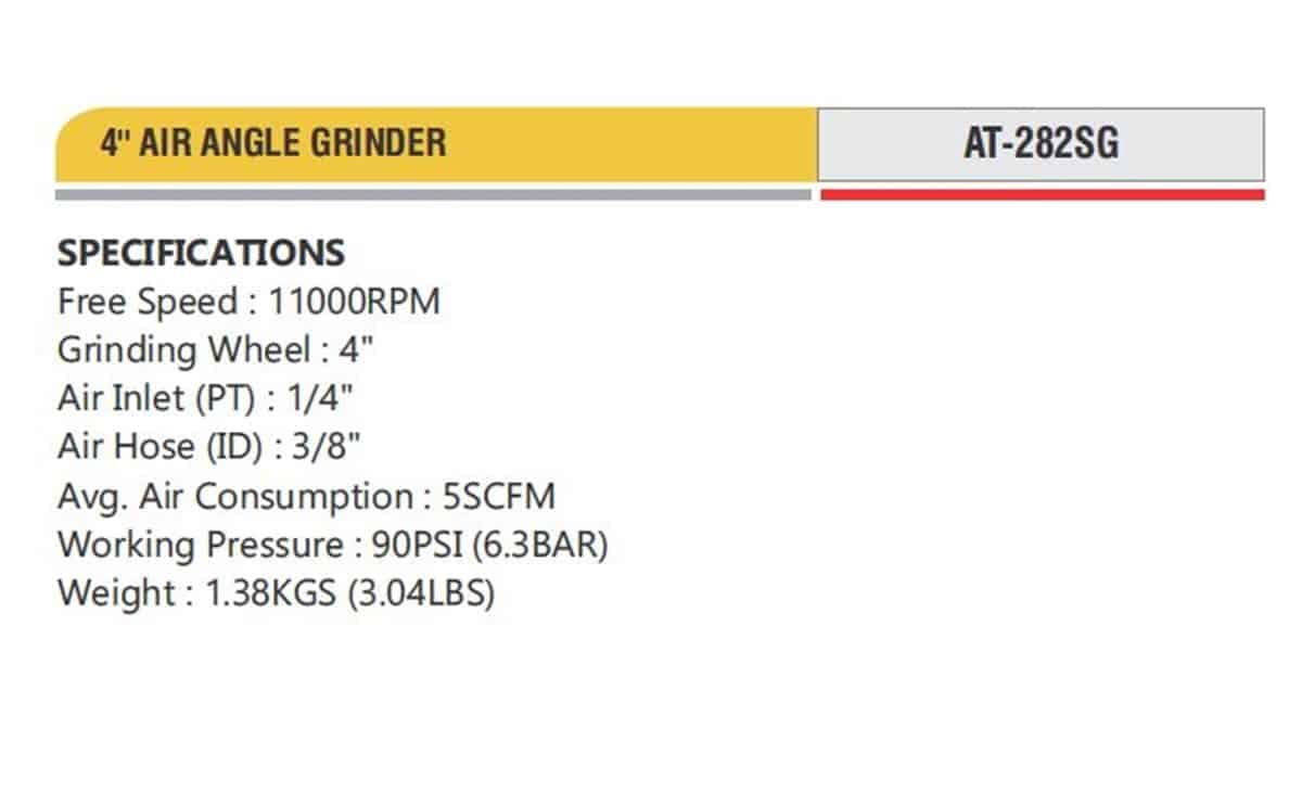 Professional Pneumatic Tools 4'' AIR ANGLE GRINDER 2 Professional Pneumatic Tools 4'' AIR ANGLE GRINDER - Image 2