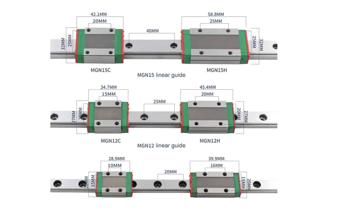 Linear Guide Rail MGN Blocks CNC Linear Rail Slide for 3D Printer and CNC Automations 3 Linear Guide Rail MGN Blocks CNC Linear Rail Slide for 3D Printer and CNC Automations - Image 3