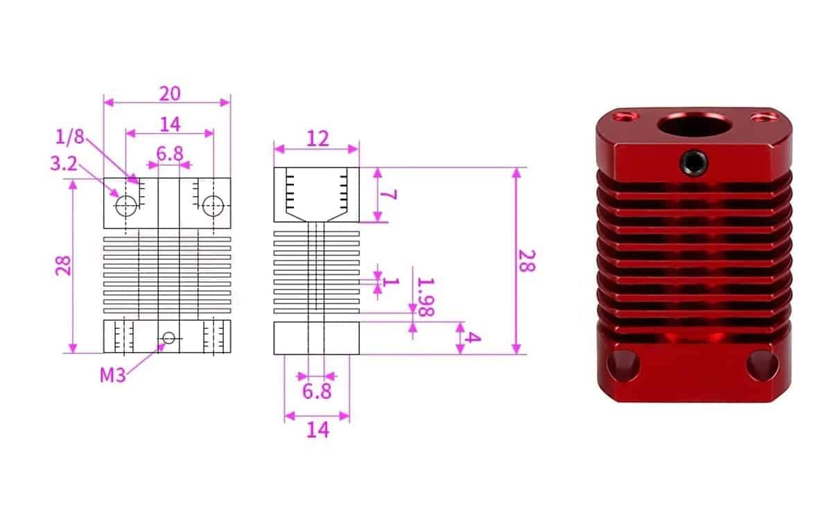 CR10 Heatsink Hotend Extruder Kit Heat Sink for CR10 CR10S 3D printer 2 CR10 Heatsink Hotend Extruder Kit Heat Sink for CR10 CR10S 3D printer - Image 2