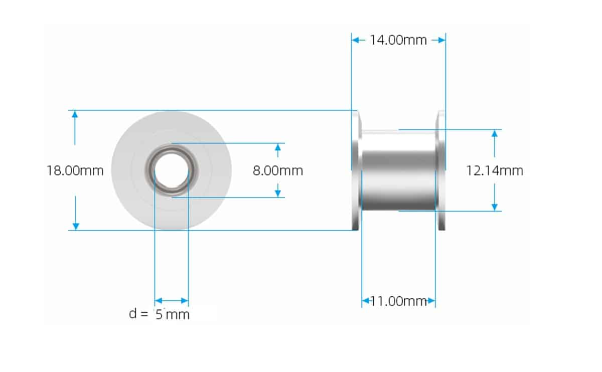 Idler pulley 6mm and 10mm without teeth bore 5mm Idler pulley for 3D printer 3 Idler pulley 6mm and 10mm without teeth bore 5mm Idler pulley for 3D printer - Image 3