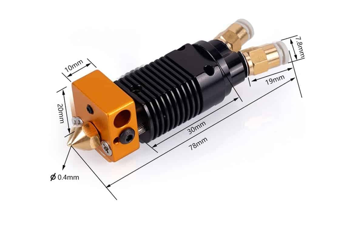 2 In 1 Out Hotend Kit for Ender 3 CR‑10 1.75mm 0.4mm Nozzle And 12V/24V 40W 4 2 In 1 Out Hotend Kit for Ender 3 CR‑10 1.75mm 0.4mm Nozzle And 12V/24V 40W - Image 4