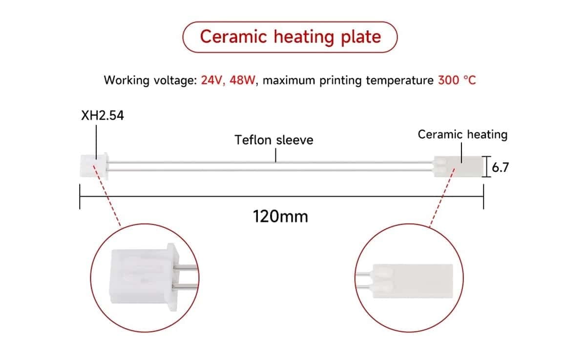 Bambu Lab V6 hotend kit V6 2.0 Upgrade 24V 48W Up to 300°C Fast Heating Anti Leak Integrated Heat Break (Clone) 3 Bambu Lab V6 hotend kit V6 2.0 Upgrade 24V 48W Up to 300°C Fast Heating Anti Leak Integrated Heat Break (Clone) - Image 3