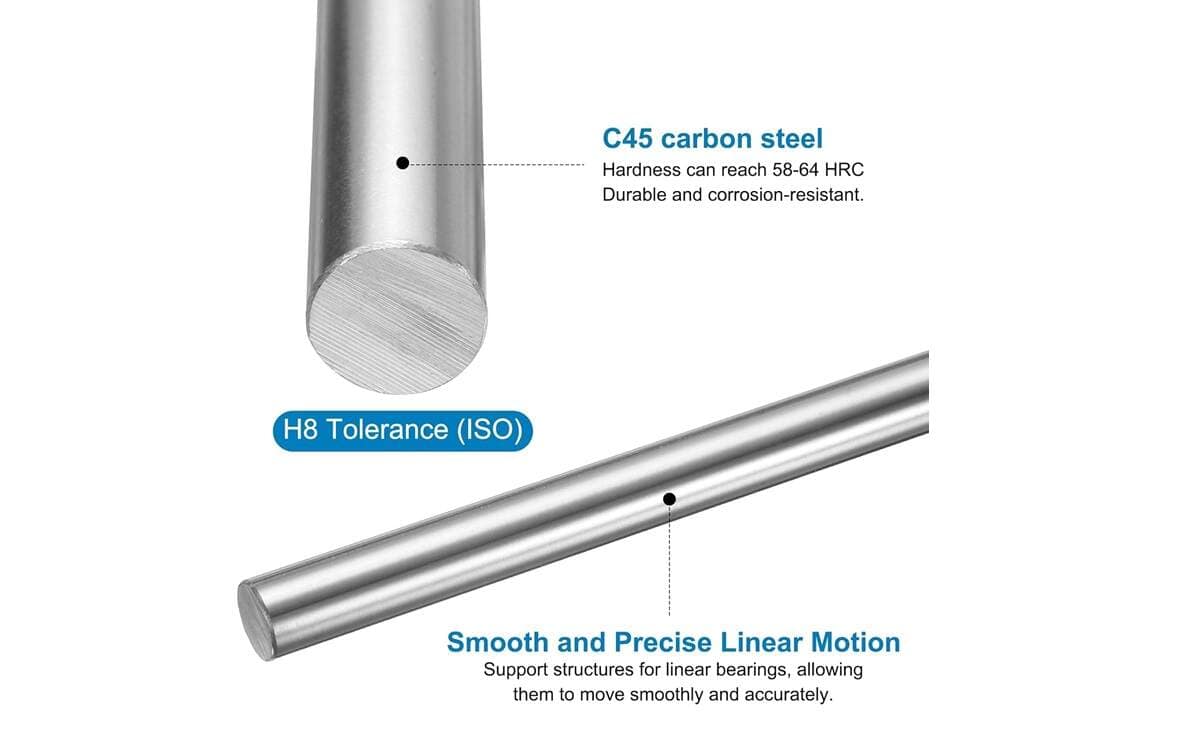 12mm Smooth Rod Stainless Steel Linear Shaft Suitable for LM12UU 2 12mm Smooth Rod Stainless Steel Linear Shaft Suitable for LM12UU - Image 2
