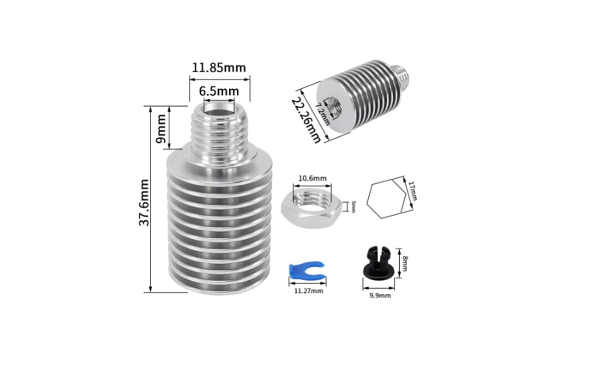 V6 Heatsink Radiator M12 E3D For V6 Hotend Remote Bowden1.75mm For 3D Printer Parts 2 M12 V6 Heatsink