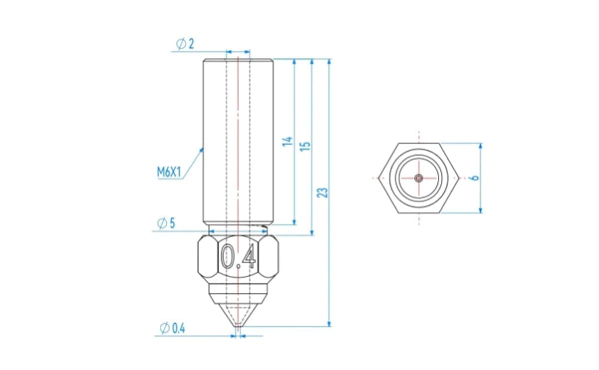 Creality K1 Nozzle Ender 3 Brass Nozzles V3 Size 0.2mm 0.4mm 0.6mm 0.8mm used in KE/ K1/ K1 Max printers 4 Creality K1 Nozzle Ender 3 Brass Nozzles V3 Size 0.2mm 0.4mm 0.6mm 0.8mm used in KE/ K1/ K1 Max printers - Image 4