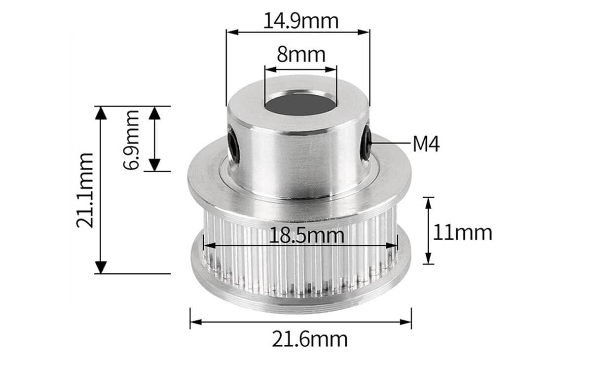 GT2 30 Teeth 10mm Belt Synchronous Pulley 8mm Bore for 3D Printer Machine 3 GT2 30 Teeth 10mm Belt Synchronous Pulley 8mm Bore for 3D Printer Machine - Image 3