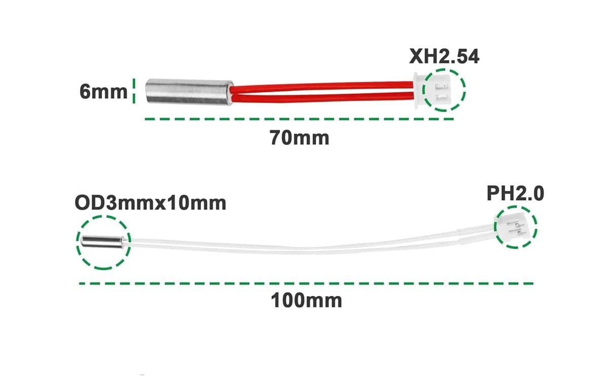 Neptune 4 Thermistor NTC 100K Fit for Neptune 4/4 Pro 3D Printer Hotend 3 Neptune 4 Thermistor NTC 100K Fit for Neptune 4/4 Pro 3D Printer Hotend - Image 3